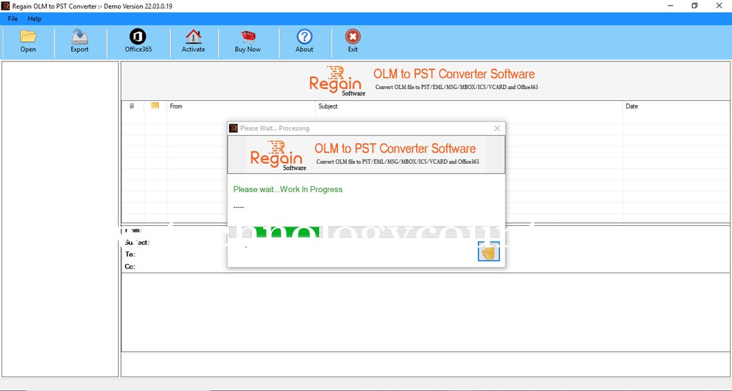 Regain OLM to PST Converter Screenshots